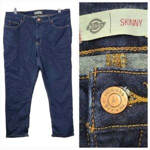 Dickies Skinny Jeans Women's 16 Perfect Shape Slimming Dark Denim Ankle Pants